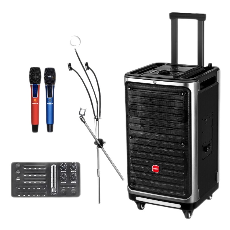 万利达（malata）M+9811广场舞声卡音响12英寸蓝牙拉杆音箱户外便携式音响大功率低音炮带无线麦克风一体机