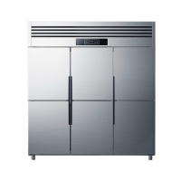 德玛仕 DEMASHI 商用六门冰柜 立式冷藏冷冻 六开门厨房冰箱 六门-BCD-1300A-2W(双温)[工程款]银色