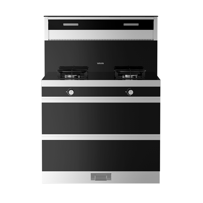 美的出品WAHIN华凌自清洗集成灶JJZT-90WD23一体灶下排侧吸油烟机燃气灶消毒柜 厨房环保灶一体灶台天然气集成灶