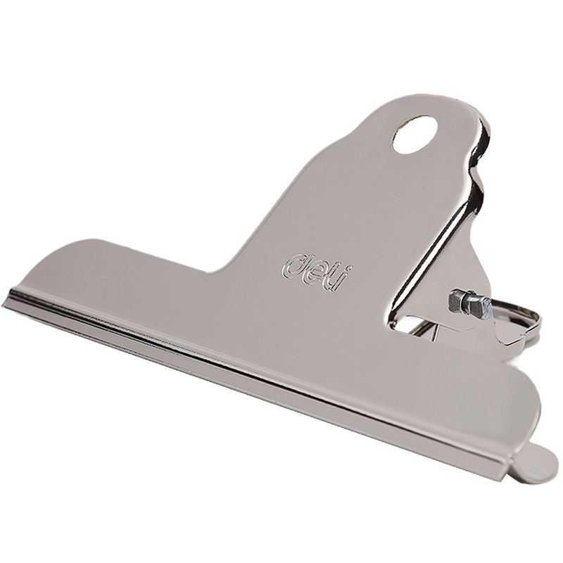 得力deli9531强力不锈钢山型铁夹金属画板夹大号铁夹子美术办公财务用145mm4只/包
