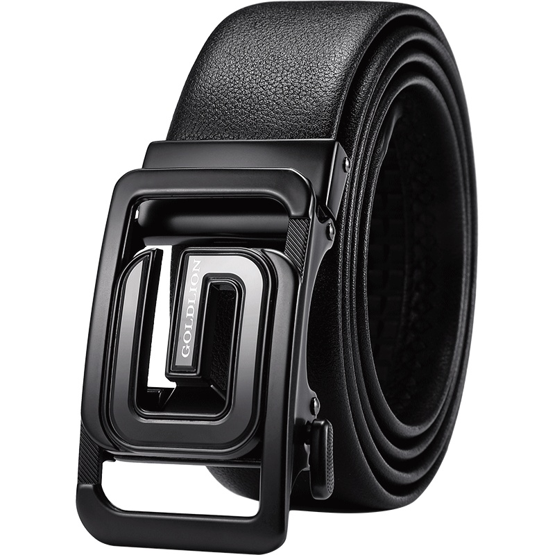 金利来(GOLDLION)男士皮带 商务时尚牛皮自动扣裤带青年百搭礼盒款男式腰带