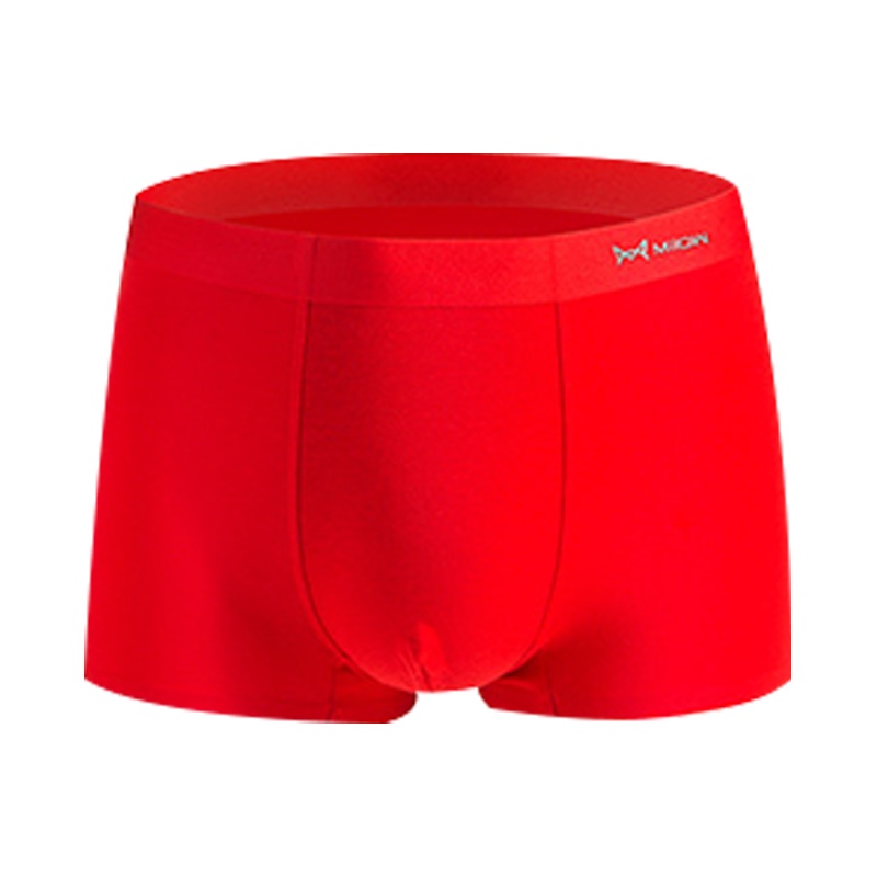 猫人[轻奢本命年内裤男]95%棉抑菌透气内裤男士内裤平角红内裤男