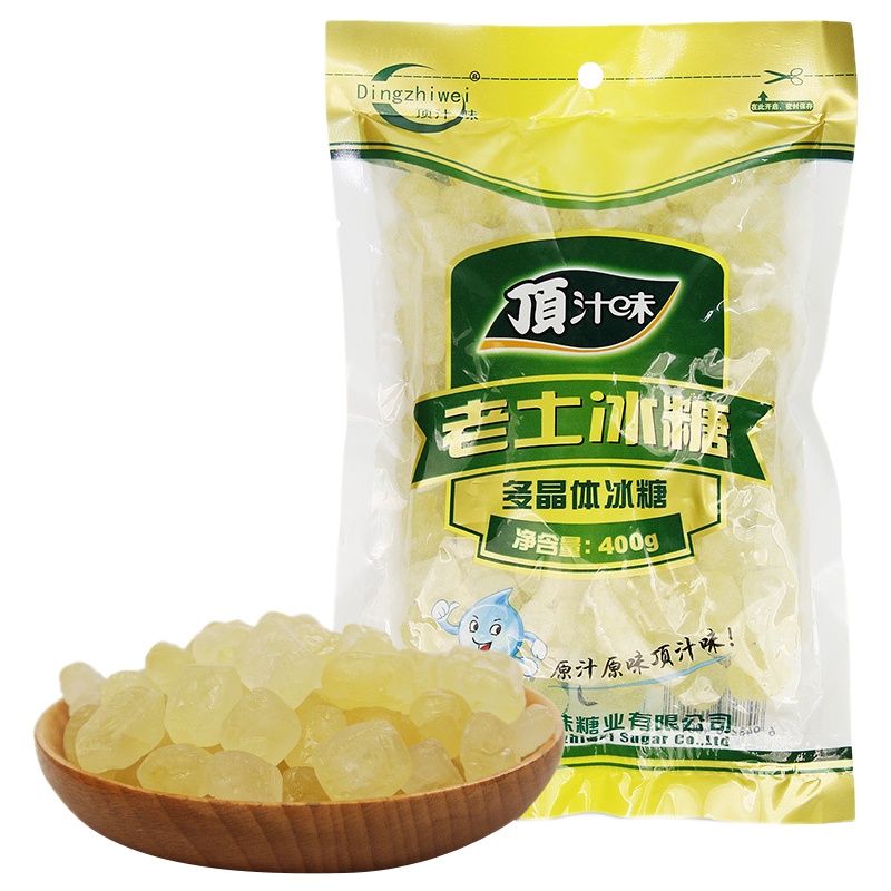 顶汁味（Dingzhiwei） 老土冰糖400g*2袋 小粒黄冰糖 老土多晶小碎块 冲饮调味料甘蔗糖 多晶体冰糖