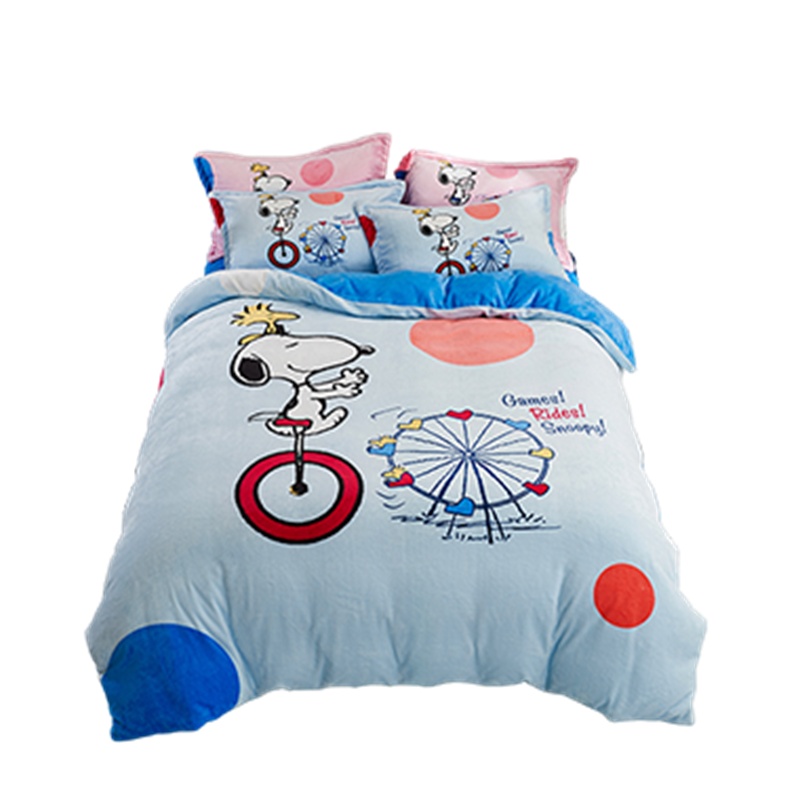 凯诗风尚(CHARSON)四件套 苏宁自营 史努比授权秋冬保暖套件加厚法兰绒床上用品套件单人学生宿舍保暖床单被套双人床品