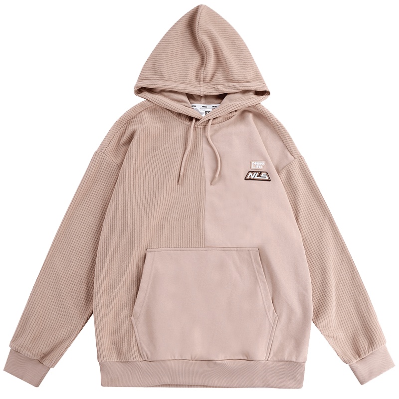 乔丹运动卫衣男2022秋季新款连帽宽松休闲袋鼠袋男士拼接潮流百搭