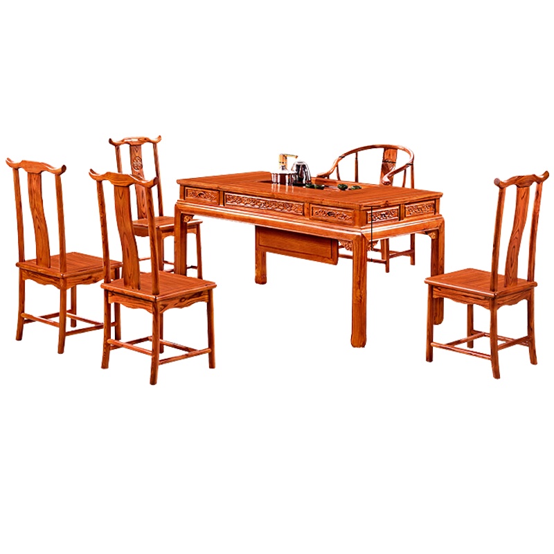 欧宝美实木茶桌功夫茶桌中式茶几桌实木茶台桌椅组合1500*780*720mmMSCT