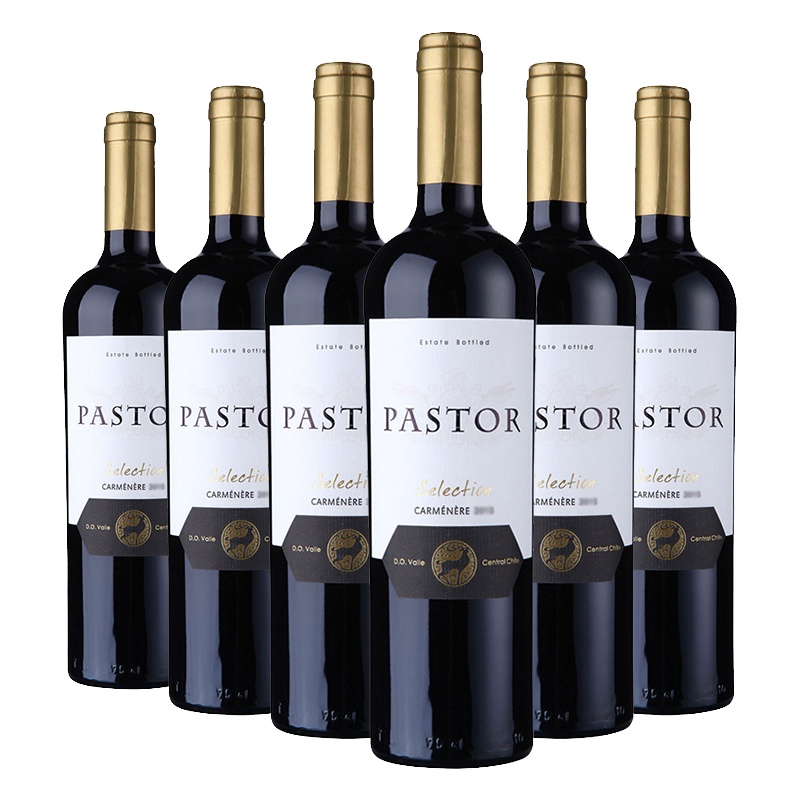 智利进口红酒 牧羊人佳美娜红葡萄酒 750ml*6瓶 整箱装