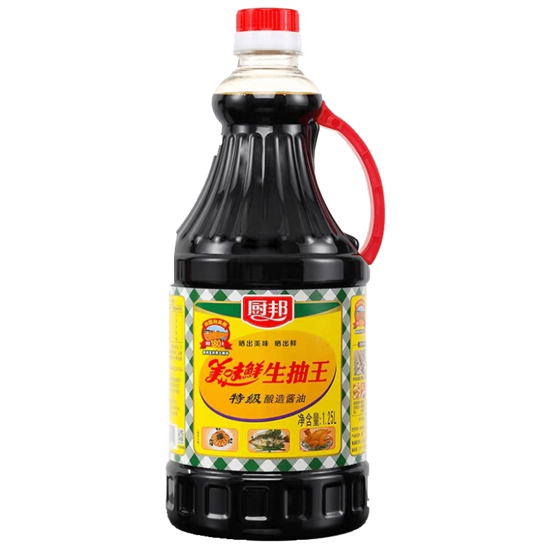 厨邦美味鲜生抽王1.25L 特级酿造酱油 调味品