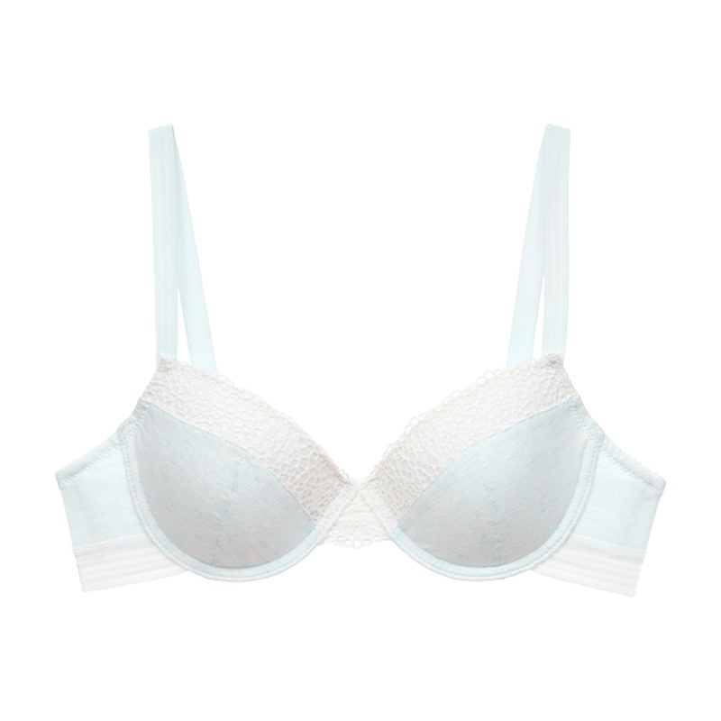 都市丽人【商场同款】内衣女春夏简约性感蕾丝聚拢文胸薄棉杯无钢圈