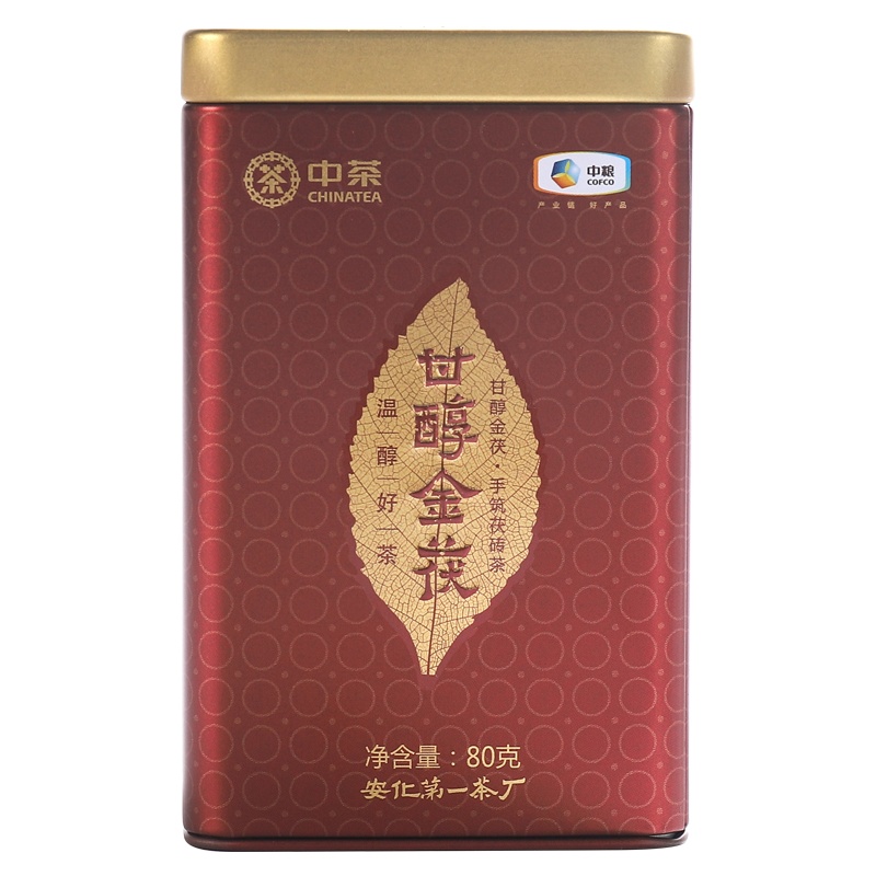 中茶 湖南安化黑茶 茯砖茶 罐装 甘醇金茯 80g