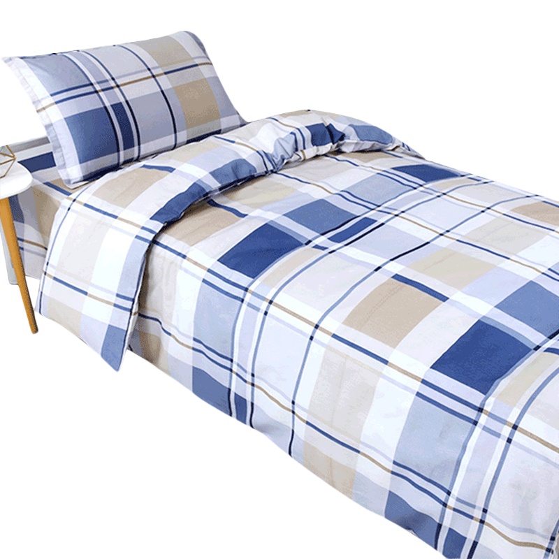 三极户外 Tri-polar TP2840 学生宿舍单人上下铺纯棉床单被罩枕套格子六件套床上用品可配被芯