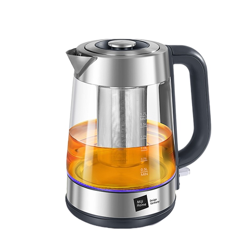 Miji HK-F630电热水壶玻璃电水壶1.7升高硼硅烧水壶