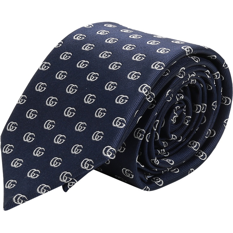 GUCCI 古驰 男士 桑蚕丝领带双G图案 444421 4E002