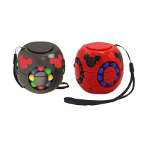 儿童益智脑力开发玩具汉堡魔方手指陀螺小魔豆 成人减压神器|1只红色（配吊绳）