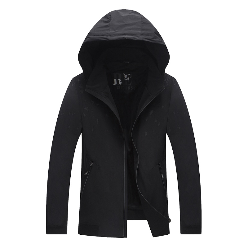 雅鹿男装夹克男连帽修身休闲男中青年外套上衣1906