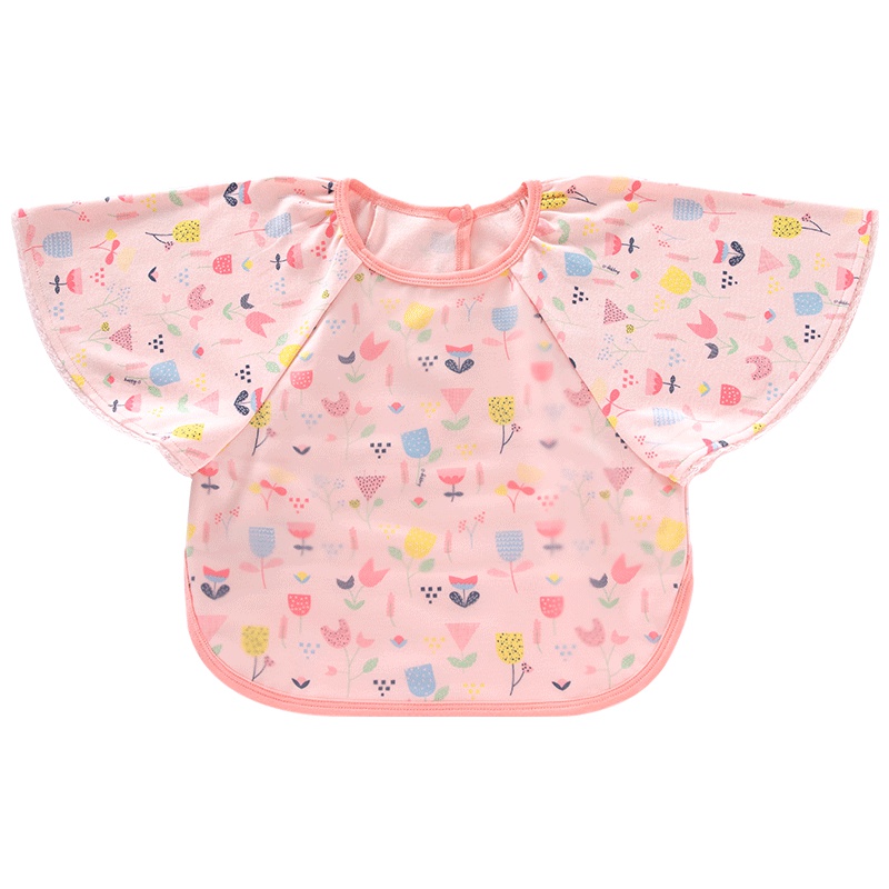 哈贝比（happyB）宝宝防水罩衣反穿衣婴儿吃饭围兜罩衣儿童双层倒穿衣围裙