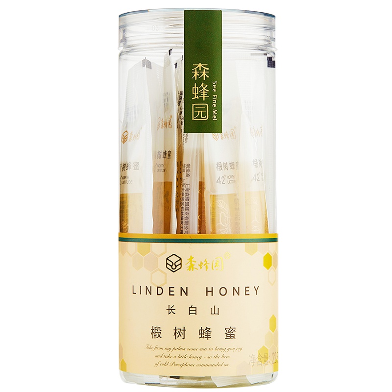 森蜂园长白山椴树蜂蜜225g(15gx15条) 冲饮 椴树蜜滋补蜂蜜农家自产土取蜂巢蜜蜂 条状包装