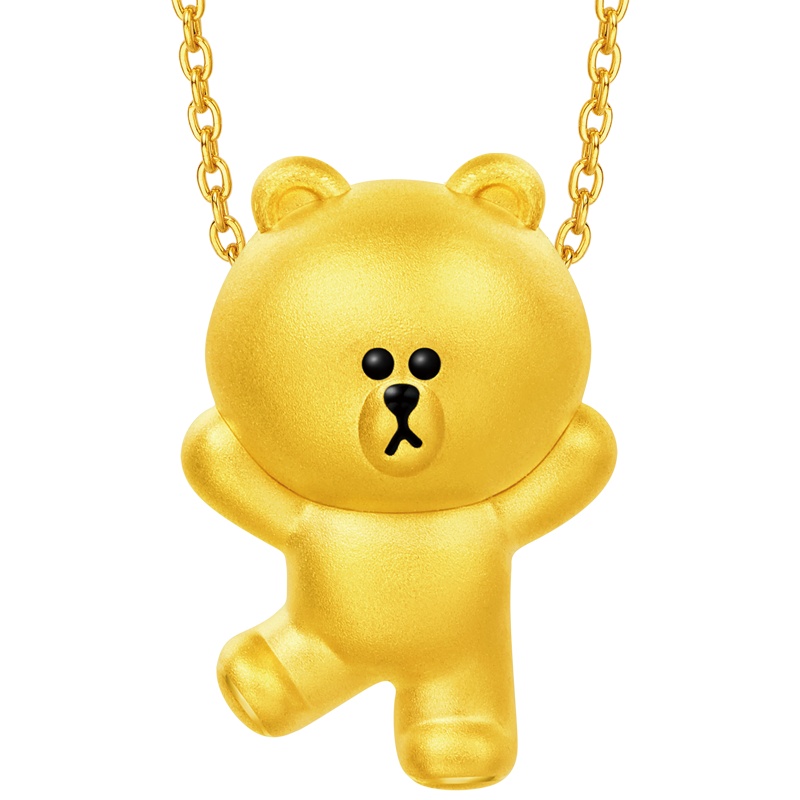 周大福 LINE FRIENDS系列布朗熊足金金吊坠R22070定价