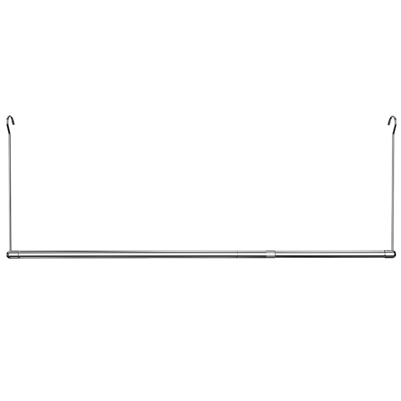 单爱 晾被杆不锈钢晒被子宝阳台防风晾衣架室内单杆伸缩晾衣杆神器[不锈钢]可伸缩长度1.26-2.28米(高度80厘米)