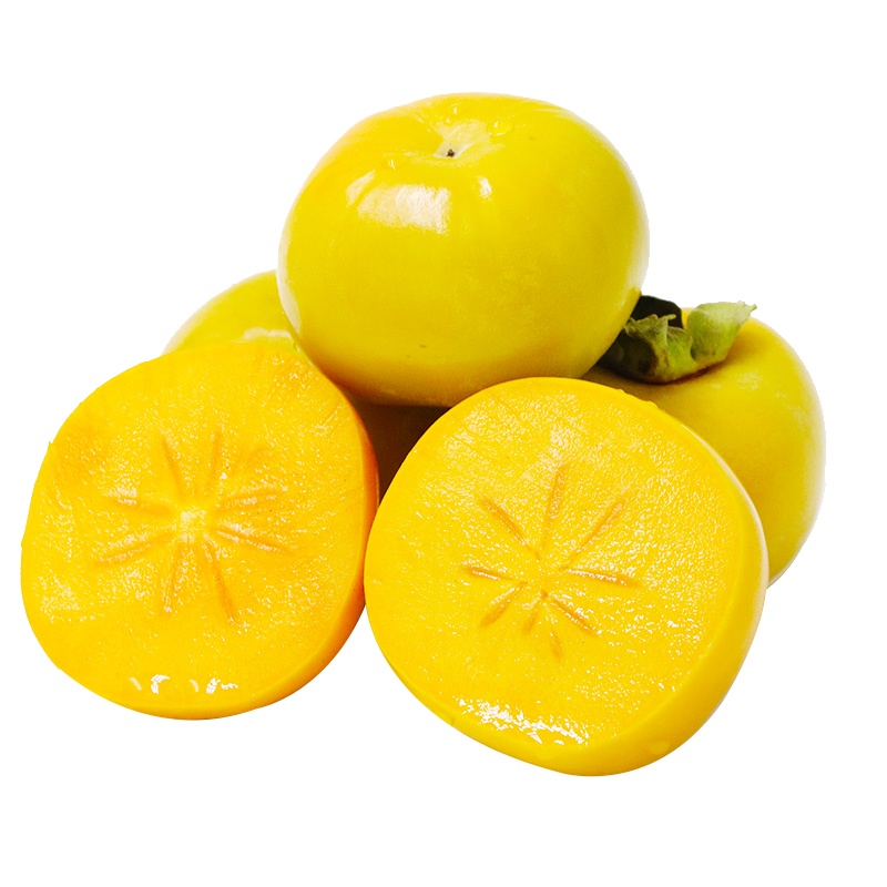 深山甜脆柿子 生态种植 纤维少 硬柿子 脆皮火晶柿子 新鲜水果