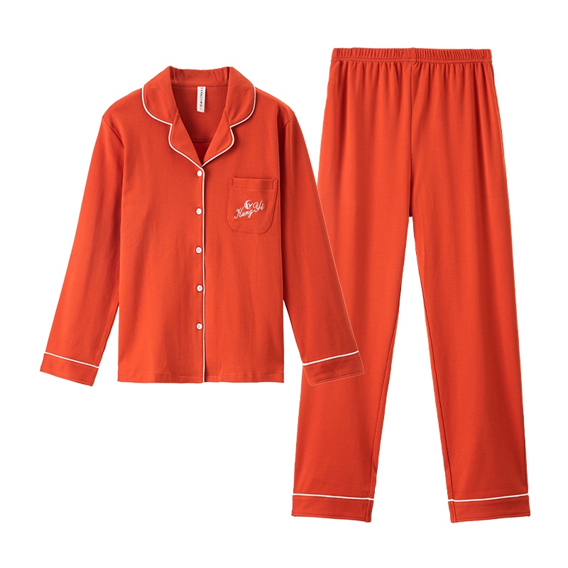 香港康谊纯棉睡衣女新款春秋季开衫男士全棉简约冬家居服情侣套装夏