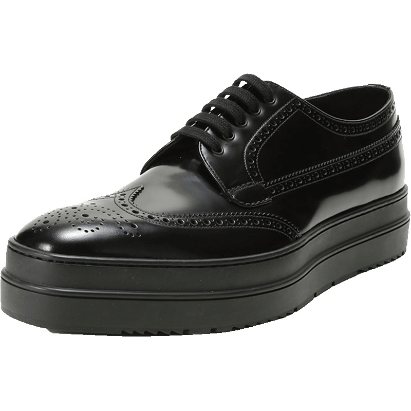 PRADA 普拉达 男士牛皮系带德比鞋 2EE285 P39