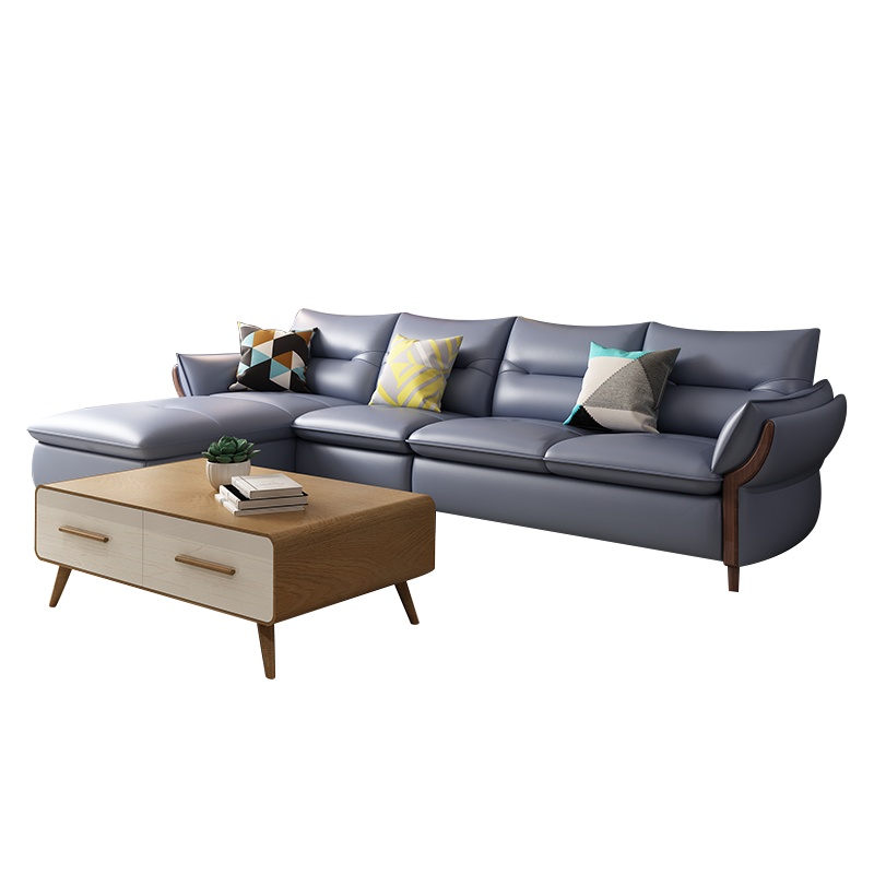 德致现代简约皮沙发客厅真皮沙发组合单人位转角北欧沙发皮艺沙发