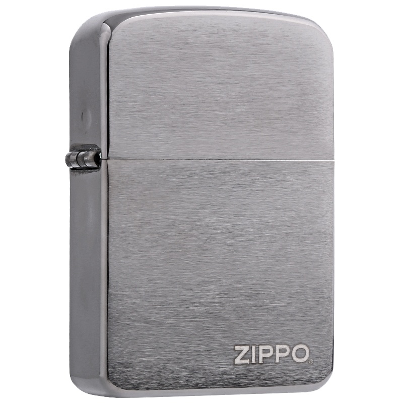 美国ZIPPO打火机 芝宝 1941复刻拉丝黑冰商标 黑冰镭射24485 煤油防风火机