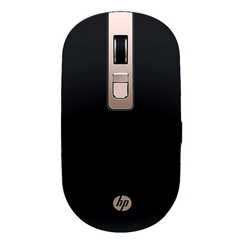 惠普(HP)无线鼠标s4000微声轻薄便携笔记本电脑办公鼠标 黑金色