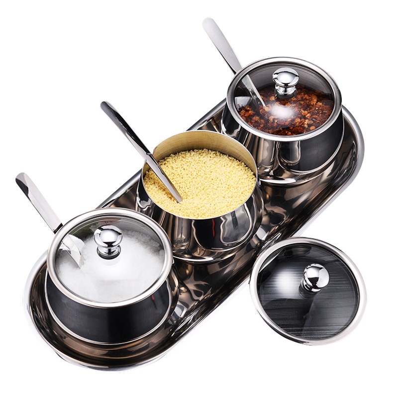 是尚 304不锈钢调味罐套装 调料罐 调料调味盒