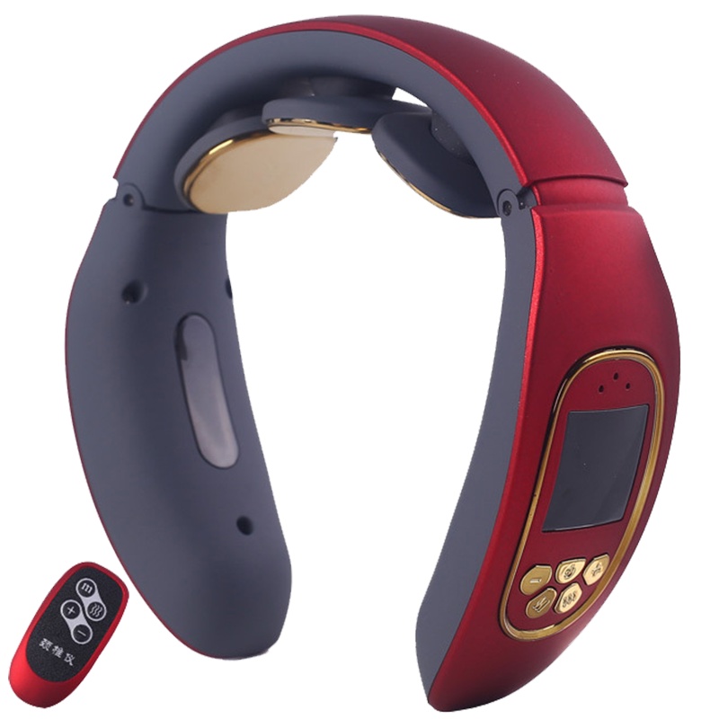 朗康LK-8523颈椎按摩器 肩部颈部按摩枕护颈仪颈部腰肩多功能脖子家用揉捏护颈仪加热敷 玫瑰红