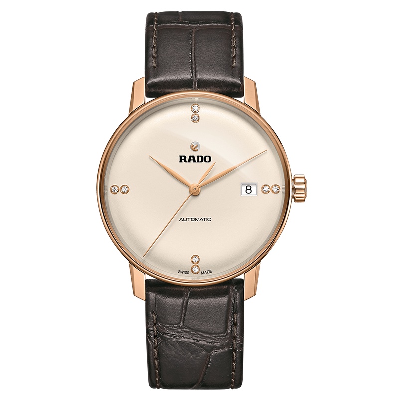 雷达(RADO)晶璨系列机械男表镶嵌钻石高贵商务款37.7mm盘 皮带 R22861765