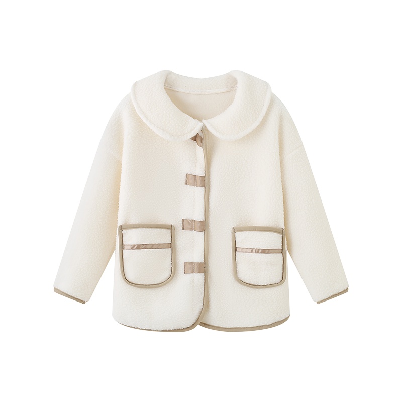 女童装秋冬加厚仿羊羔绒卫衣2021新款中小童长袖时尚韩版儿童洋气外套