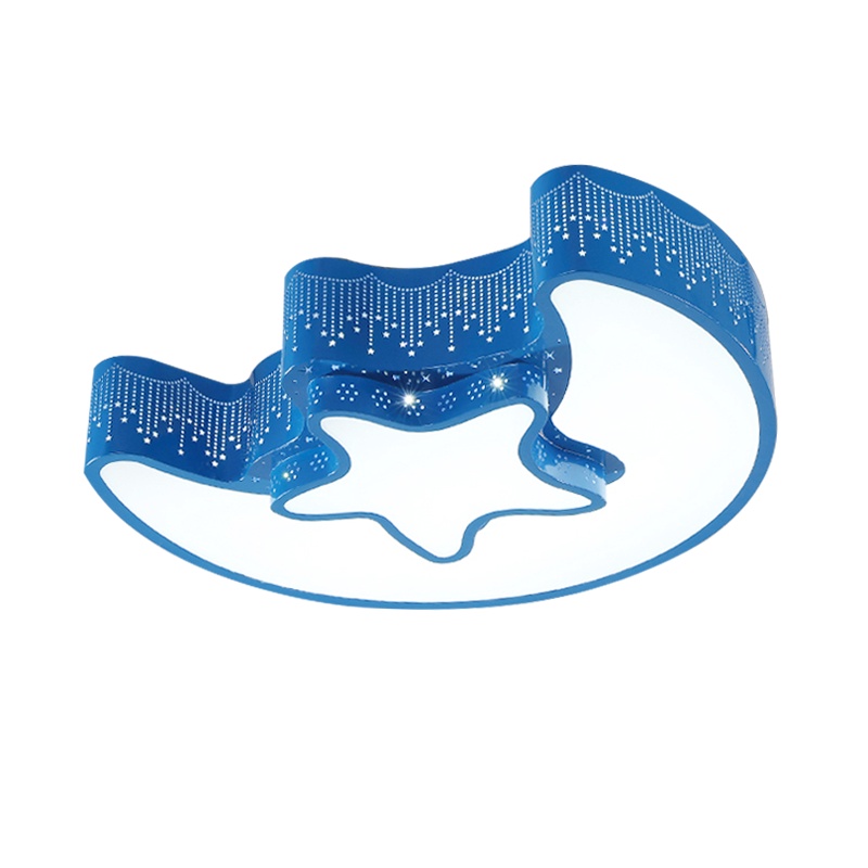 Grevol品拓PINTUO LED儿童房月亮灯吸顶灯简约现代吸顶灯月亮灯卧室月亮灯铁艺创意男女孩房间灯具灯饰15M2