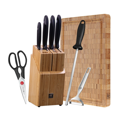 德国双立人(ZWILLING)随心如意刀具套装不锈钢中片切菜刀剁骨刀蔬果刀辅食刀砧板菜板案板组合