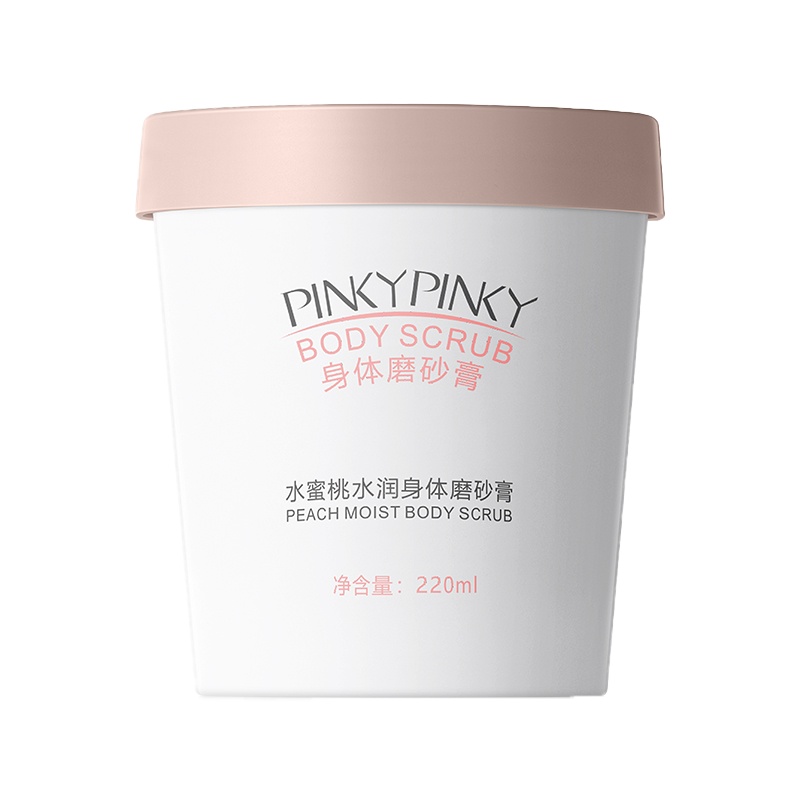 [抖音小红书热卖]pinkypinky水蜜桃磨砂膏去角质疙瘩毛囊脸部去除身体嫩白全身女深层清洁软化男水嫩肌肤干燥无光丝滑
