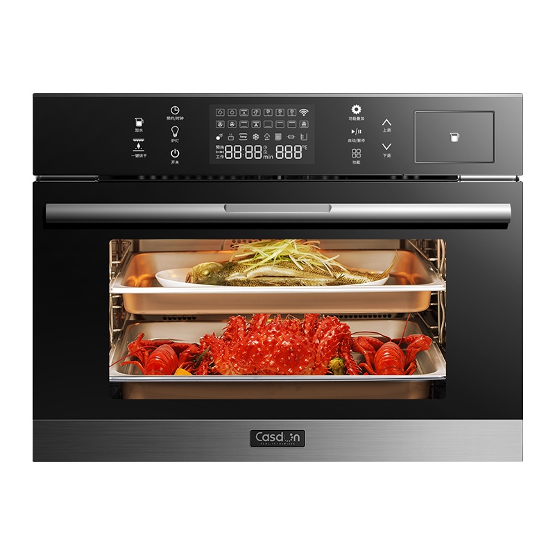CASDON/凯度 SV5621EEB-GI 蒸烤箱一体机家用二合一56L大容量多功能嵌入式电蒸箱烤箱智能烘焙家用