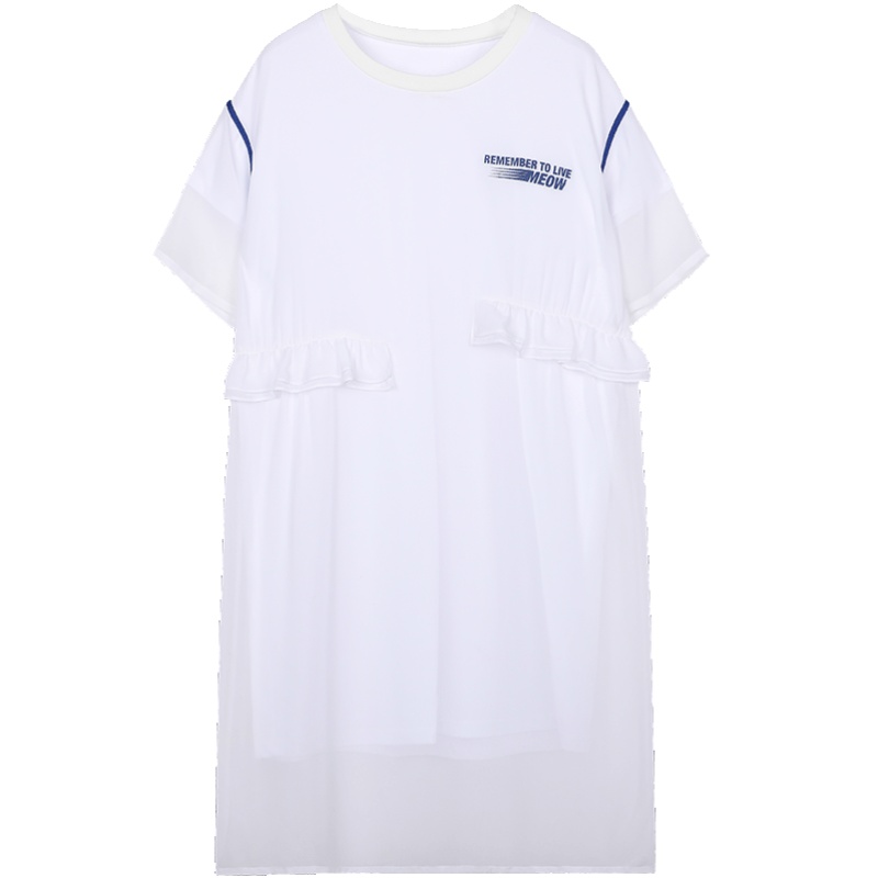 a02新款2020潮流甜美木耳边字母印花宽松连衣裙女DTV2D0081DR