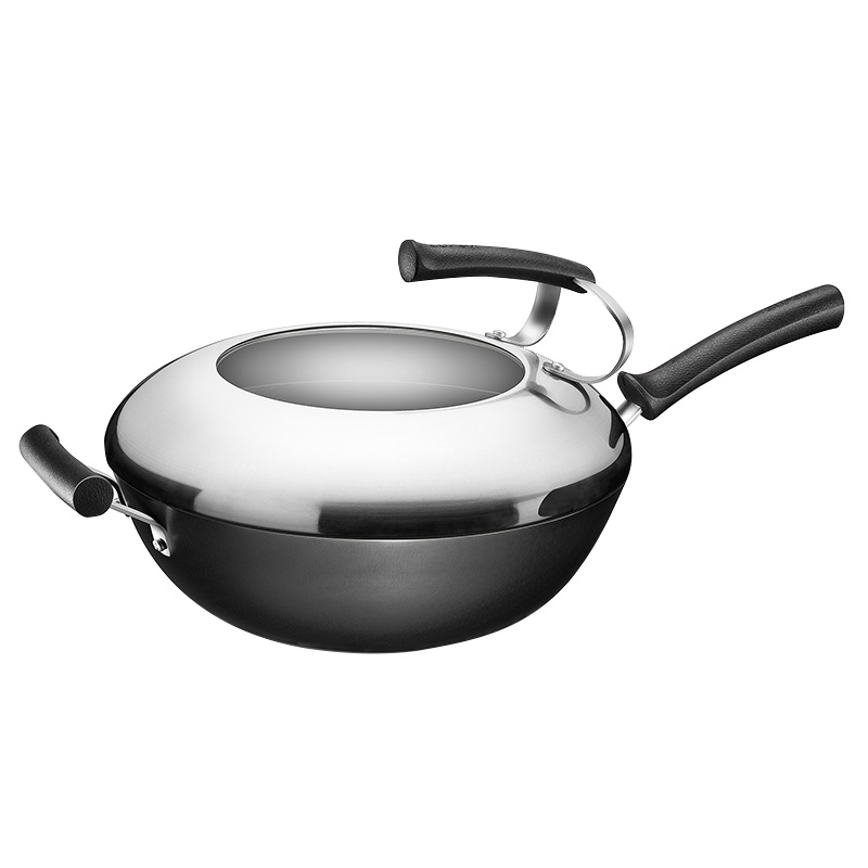 苏泊尔臻铁真不锈铸铁炒锅.可立盖32cm