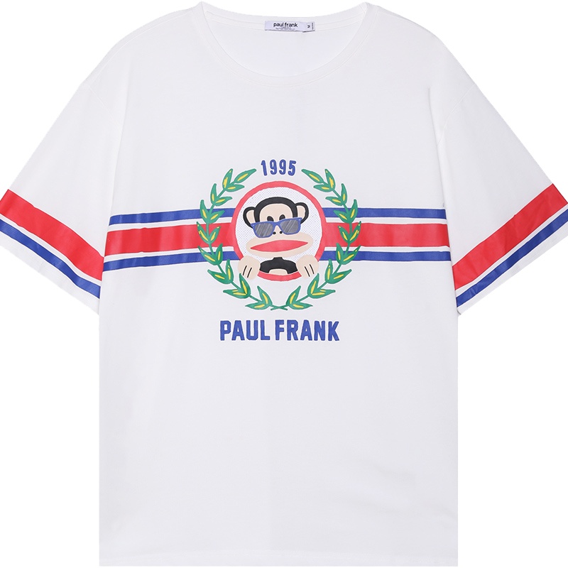 Paul Frank/大嘴猴夏季新款短袖连衣裙女韩版宽松五分袖印花