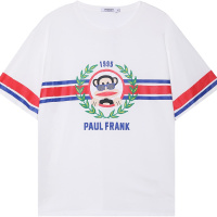 Paul Frank/大嘴猴夏季新款短袖连衣裙女韩版宽松五分袖印花