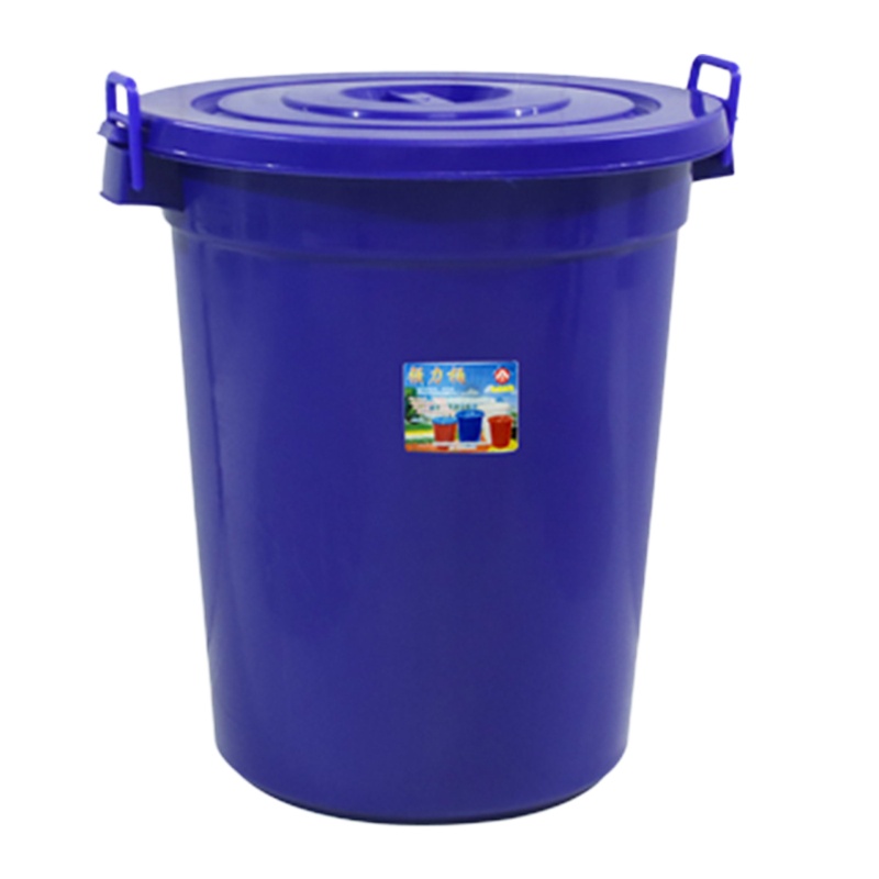 茶花 塑料水桶大号户外垃圾桶带盖圆形 150L