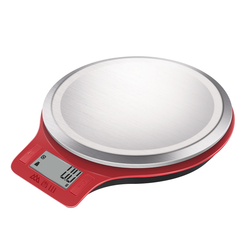 香山 EK813 厨房秤 0.1g高精准 不锈钢电子秤烘焙工具 5kg大称量 红色充电款