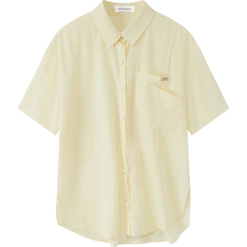 OtherMix双口袋别致衬衫女2021年夏季新款设计感小众宽松开衫衬衣
