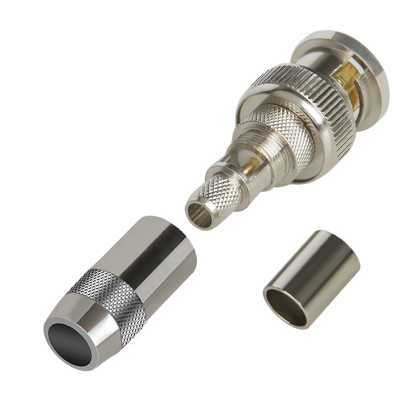 博扬 BNC头 2M两兆Q9头 E1接线头 DDF射频线插头同轴SYV-75-3-1电缆连接器 10个装BY-Q9-3