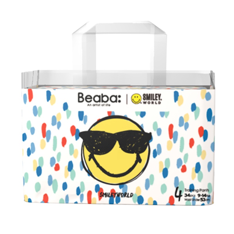 [详情抢大额券]BEABA碧芭Smiley笑脸婴儿拉拉裤L码34片(9-14kg)