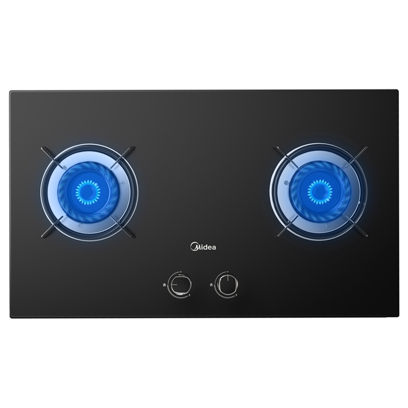 美的(Midea)燃气灶JZT-Q57 大火力钢化玻璃燃气灶 一级能效双灶煤气灶 嵌入式燃气灶具(天然气)