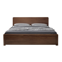 舒绋家具全实木床现代简约主卧1.8米胡桃木双人床1.5米家用单人床