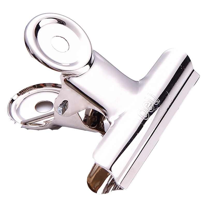 得力9523票夹51mm 文具材料夹书籍铁夹子6只装