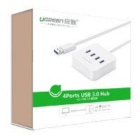 30221 USB3.0分线器 高速4口HUB 多接口扩展转换器 笔记本电脑一拖四集线器延长线1.5米